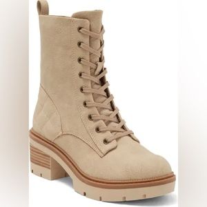 B.O.C. By Born Tan Cream Malika Laced-Up Military Combat Boots New in Box